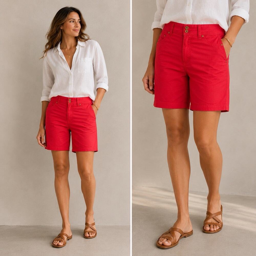 BandolinoBlu Women’s Bermuda Shorts Size 12 Pink Stretch Coastal Resort 15” Insm